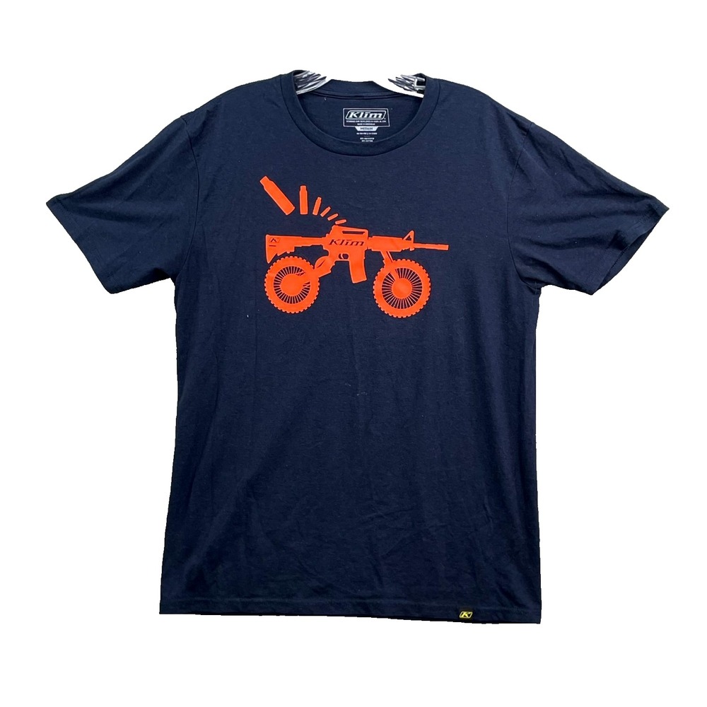 Klim T-Shirt Mens Medium Blue Rifle Graphic Technical Riding Gear Motorcycle